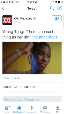 communistbakery:  jortsmama:  4lung:  YOUNG THUG WILL SAVE HIP HOP  thank you thugger for my life  “it don’t matter, you could be a gangster with a dress, you could be a gangster with baggy pants.” — young thug 