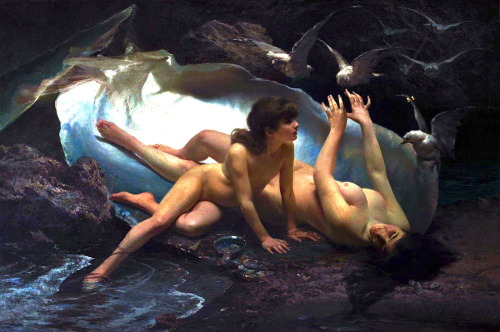 worldpaintings:Gioacchino PaglieiThe Naiads, 1881, oil on canvas, 213 x 145 cm, Nottingham City Muse