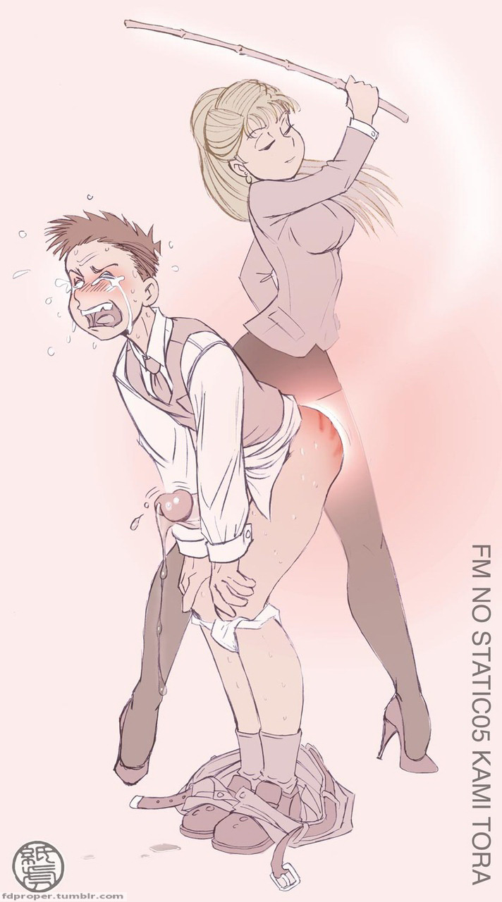 Girl spanking drawing art boys