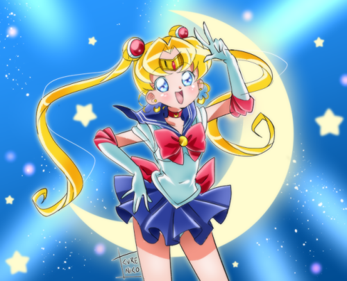 Sailor Moon - Yoshihiko Umakoshi style by me.