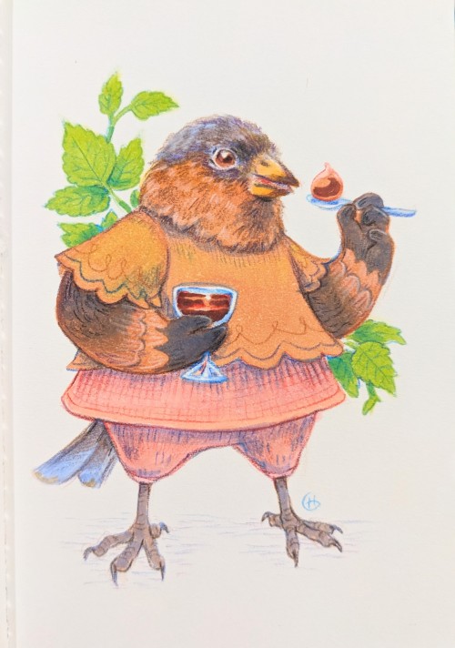 Avian August Day 13 - Brown-capped Rosy Finch With Raspberry Chocolate Mousse