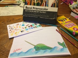 a-lolitas-life:  So we ended the night with coloring and I made a Narwhal! Daddy loved him!  Xoxo,  Lolita