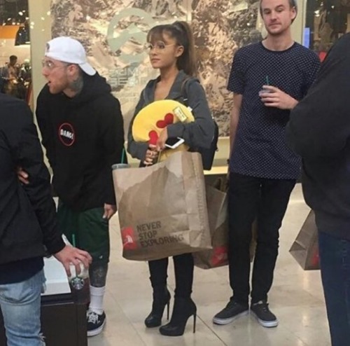 arianagrandeupdatesx:  October 14: Ariana Grande and Mac Miller with fans at SouthPark Mall in Charlotte.
