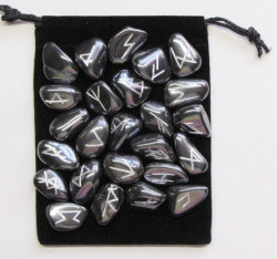 valkyrie-daughter:  HEMATITE Gemstone RUNE STONES with Bag  