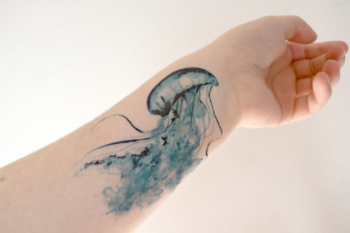 jellyfishkin for lordofowltears jellyfish tank jellyfish necklace watercolor jellyfish temporary tat