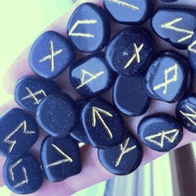 cosmicwitchboy:Blue goldstone runes for the cosmic witch ✨