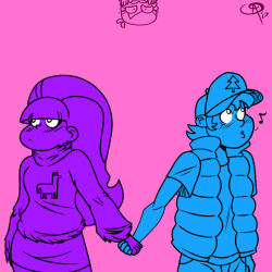 chillguydraws: OTPvember Day 1 - Handholding Dipper and Pacifica from Gravity Falls  &lt;3 &lt;3 &lt;3 &lt;3