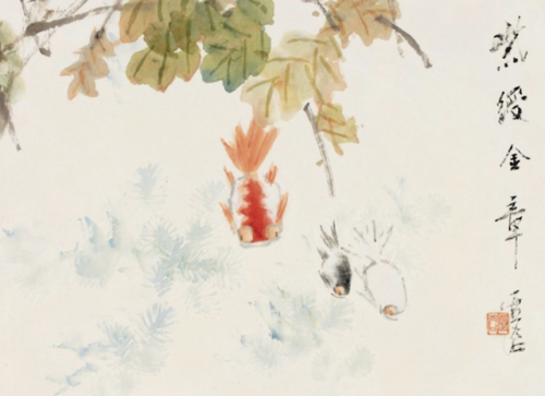 XU GU. 紫绶金章, 19th century, ink and color on paper.