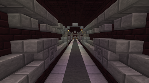 The tunnel connecting the spawn village and the desert temple is complete. There are still many tunn