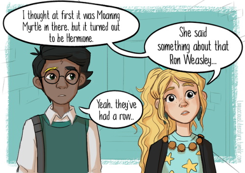 loquaciousliterature:  Yesss Luna, do it! You’re probably the only one who could pull off that look anyway… :) Phew! This is my longest comic to date. I didn’t want to cut out the Hermione sadness or the Luna goodness, so I decided to make it 13