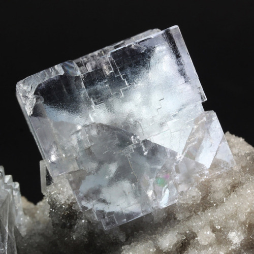 Fluorite on Quartz matrix - La Viesca, Asturias, Spain