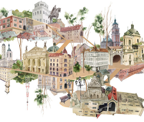 archatlas:Cover for Yandex to the 760th Anniversary of Lviv by Dmitry Ligay