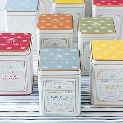 Elegant tea tins found on Beau-Coup online gift shop