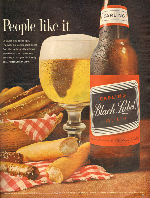 Carling Black Label Beer - 1962