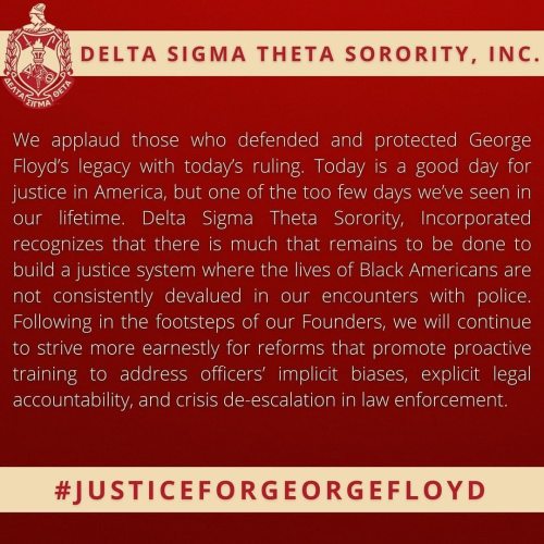 “We applaud those who defended and protected George Floyd’s legacy with today’s ruling. Today 