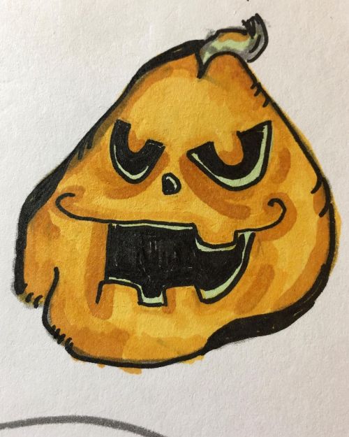 Here is today’s #jackolantern he’s missing some teeth but he can still bite. #dailyart #dailyartcha