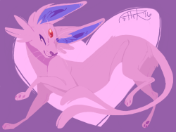 bearcuts:  doodled weird long espeon on my