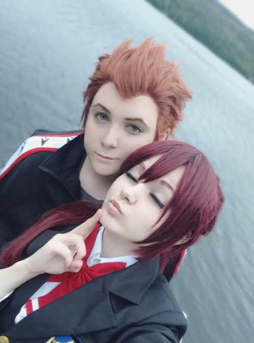 catmerch:  Seijuro and Gou met up after classes by the pond~（ゝ。∂ ）♡