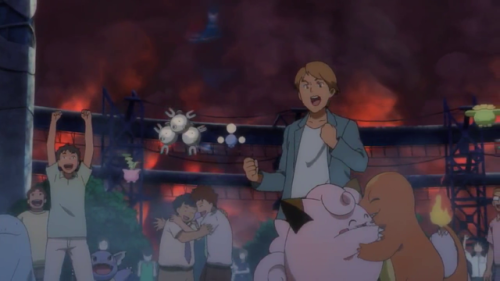 larvitarr:the-pokemonjesus:I just really love how people and Pokémon in an urban city were po