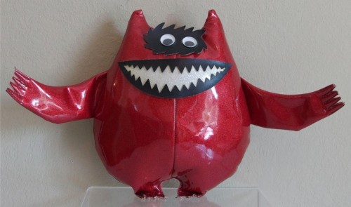 randomencounters:vintagetoyarchive: UNIROYAL: 1967 NAUGA MONSTER Red Glitter Naugahyde Doll Encounte