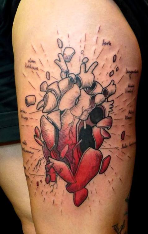 anatomical heart tattoo