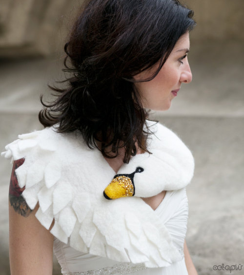 culturenlifestyle:Exquisite Swan Scarves by Celina & Maja DębowskaIndependent fashion house Cela