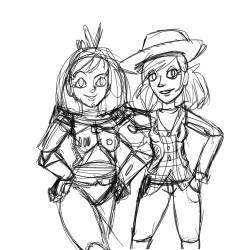 Rainbowsprinklesart:  Female Woody And Buzz Sketchie