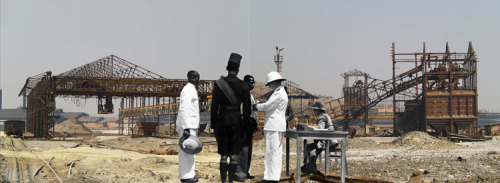 dynamicafrica:  Conscious of space, time and memory, making use of contrast and juxtaposition, and inspired by the colonial mining industry in his birth province of Katanga, Congolese mutli-media artist Sammy Baloji combines these elements to create a
