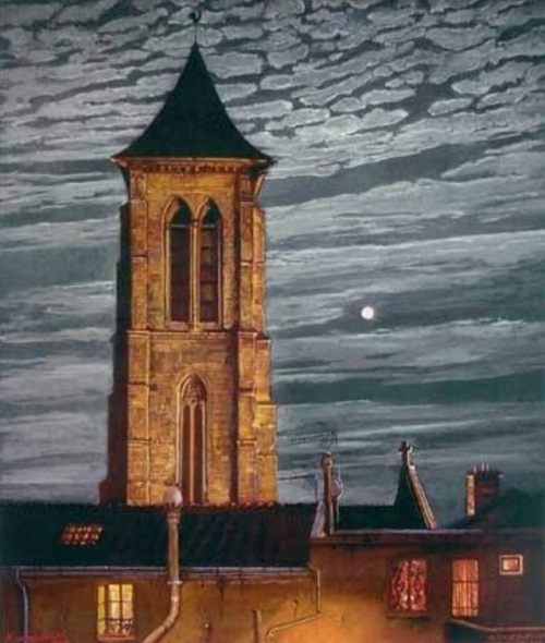 L'église de Cormeilles en Parisis ,Pleine lune , The Church Cormeilles en ParisisFull Moon   -   Jür
