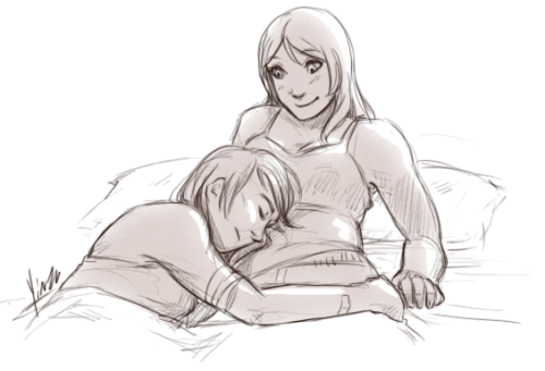 Been having a pretty blah day art-wise and in general, but at least I can still draw useless lesbian