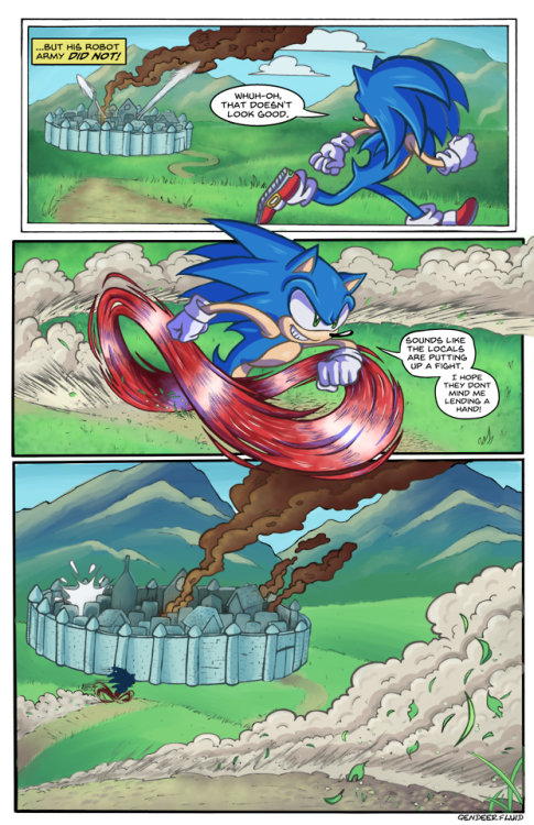 Redraws of the first pages of IDW Sonic. I started the inks for these in August and finally finished