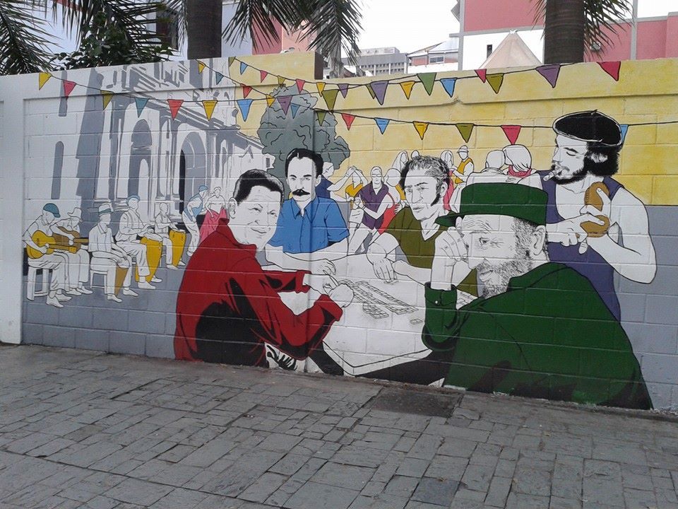 fuckyeahmarxismleninism:
“ Caracas, Venezuela: Mural of revolutionary Latin American leaders in Plaza Bolivar.
Photo by Mario Antonio Martinez Martinez
”