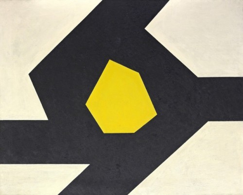 Charles Green Shaw — Flight in Space, 1968.  Painting: oil on canvas, 102 x 127 cm. Priva