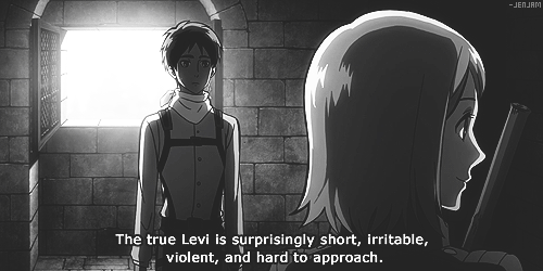 -jenjam:  Levi getting real tired of everyone's short jokes bullshit.