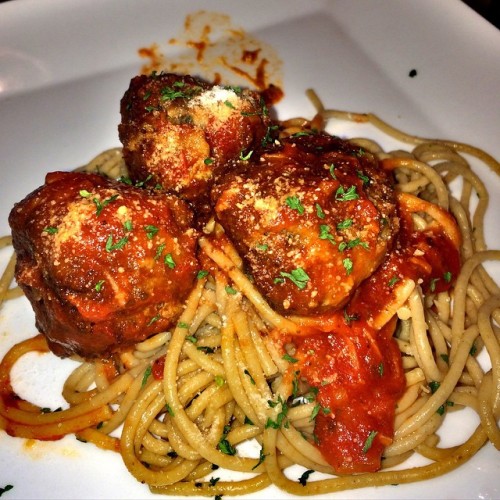 fashionmaven82:  Me and my number one lady the kitchen😆. Whipped up some whole grain spaghetti and meat balls. Cheese meat balls🍴🍴