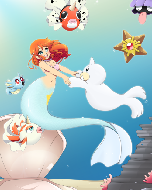 doopiedoover: Print available here:www.etsy.com/listing/533938103/water-type-gym-leader-merm