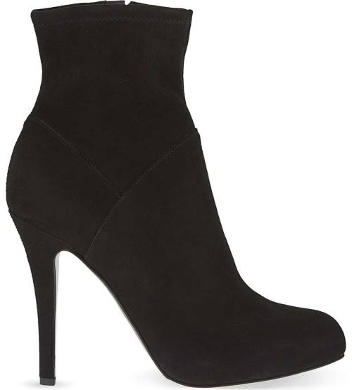 Suede heeled ankle boots