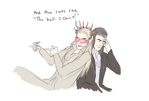 uncreativeart:Thranduil just cant deal with Legolas’s “dwarf fancying phase”.