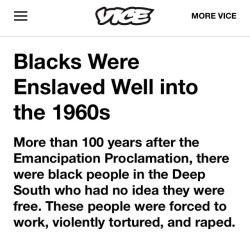 alwaysbewoke:  The only fact that seemed certain was that slavery ended with the passing of the Emancipation Proclamation in 1863. But even that turned out to be less than true. One day a woman familiar with my work approached me and said, “Antoinette,