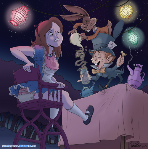 cushypen:juicebox-art:I’m a huge Alice in Wonderland fan, and I couldn’t help but put a “little” spi