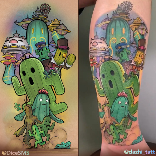  I got asked to draw a BUNCH of CACTUARS for a friend.  But I only had half the fun, the tattoo was 