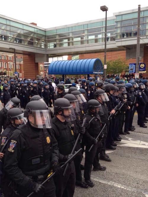 simoanearies:  esotericworld:  Baltimore protests and riots over the Police’s treatment of local African Americans which reached a boiling point with Freddie Gray’s death.  Photos via twitter  Finally  This all happening a few blocks away…