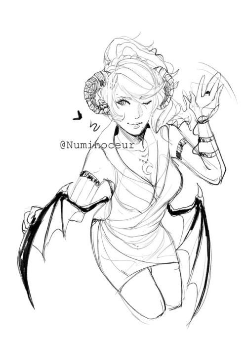 numinoceur:Incubus!Nyx and Succubus!Lunafreya concepts done for the AU that @destatree and I are wor