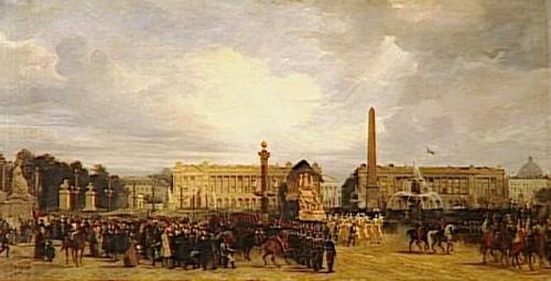 Napoleon’s funeral carriage crossing the Place de la Concorde, by Jacques Guiaud  Although Nap