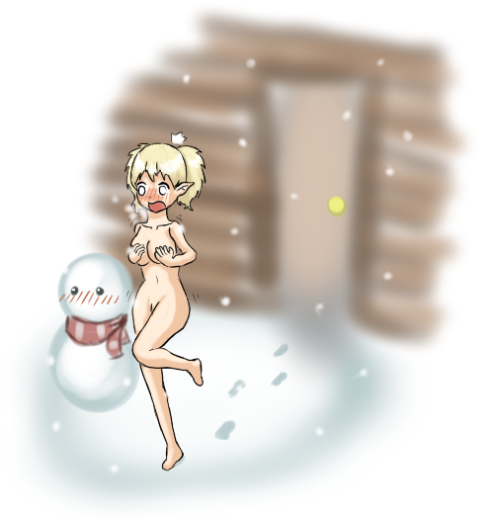 anewenfartist: Beth, an elf made by Brooms17. She has wandered out of her cabin naked, for one reas