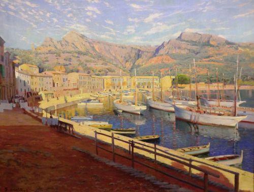 The Port of Sóller   -   Santiago Rusiñol i Prats, 1903.Catalan,1861-1931Oil on canvas