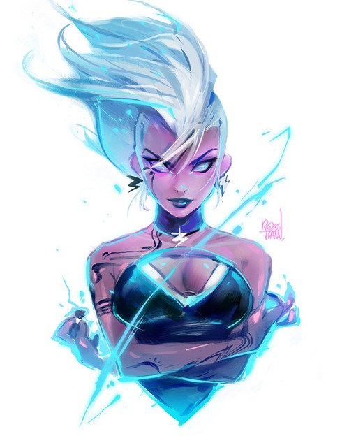 rossdraws:Painting Storm this week! I made a poll on my Patreon asking what to paint for a Black History month appreciation Episode and she leads :> ⚡