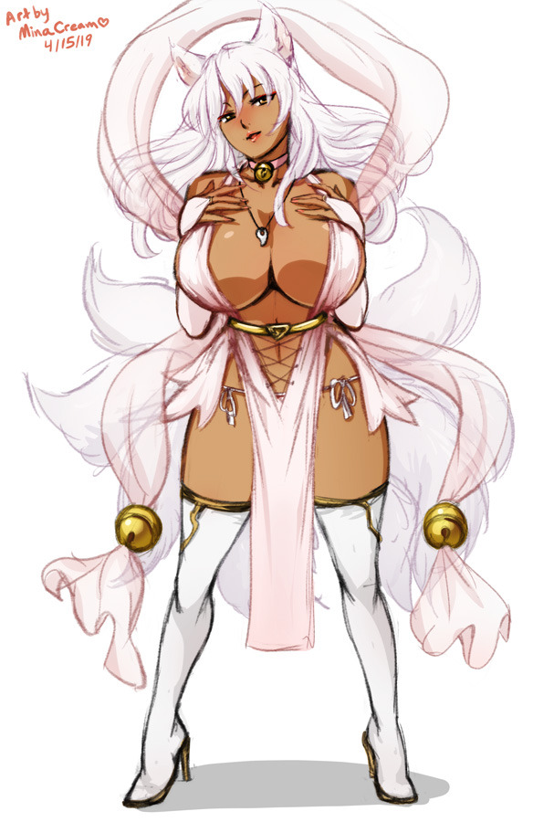 #523 Foxgirl - Inari formWedding outfit. Character design for client.  Commission