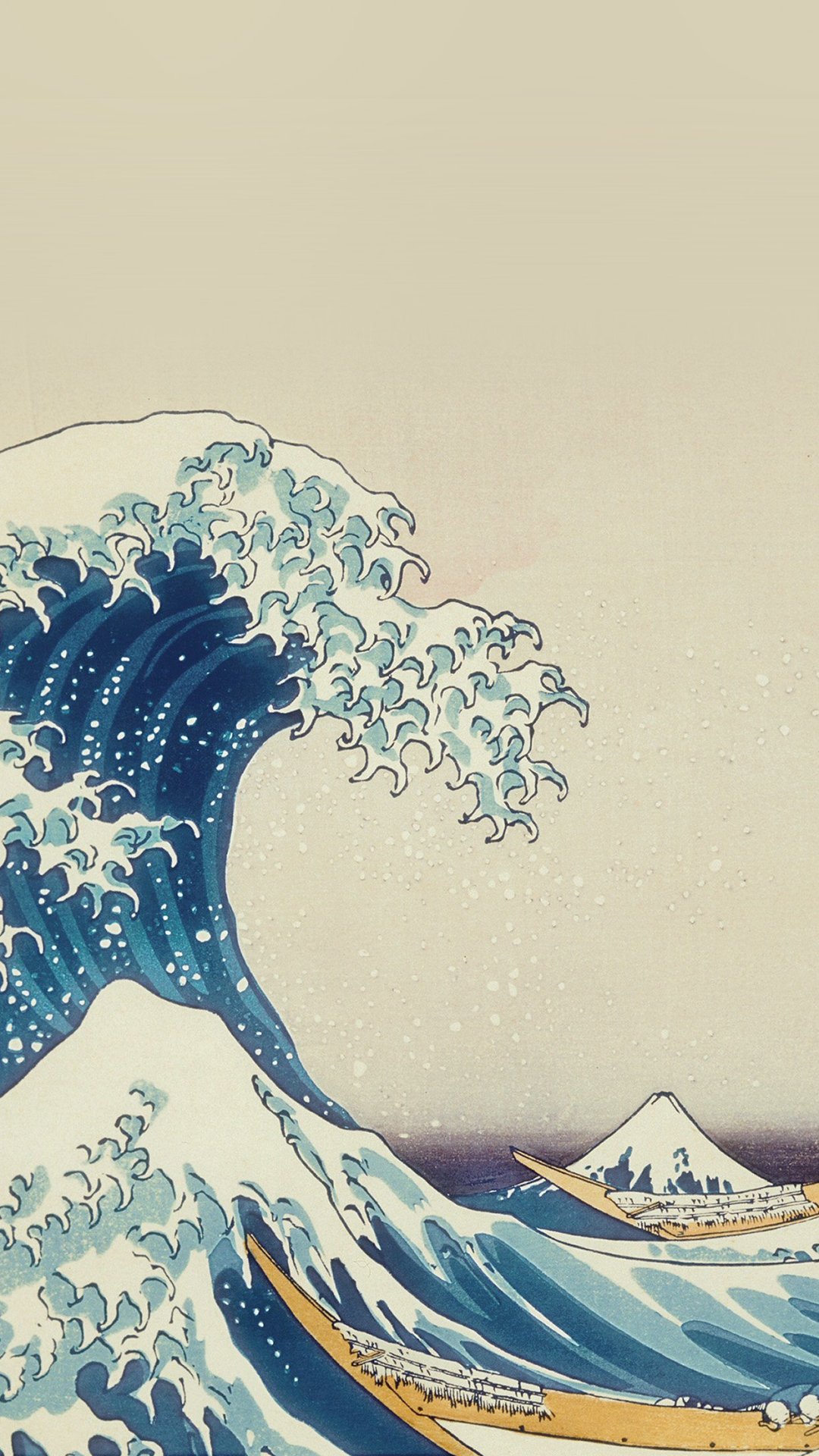 Mobile Wallpapers — wave art hokusai painting classic art-illustration...