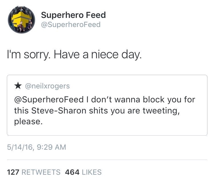 darkfromday:  prettyboydiggory:  Sharon Carter Deserves Better 2k16  ALL OF THIS